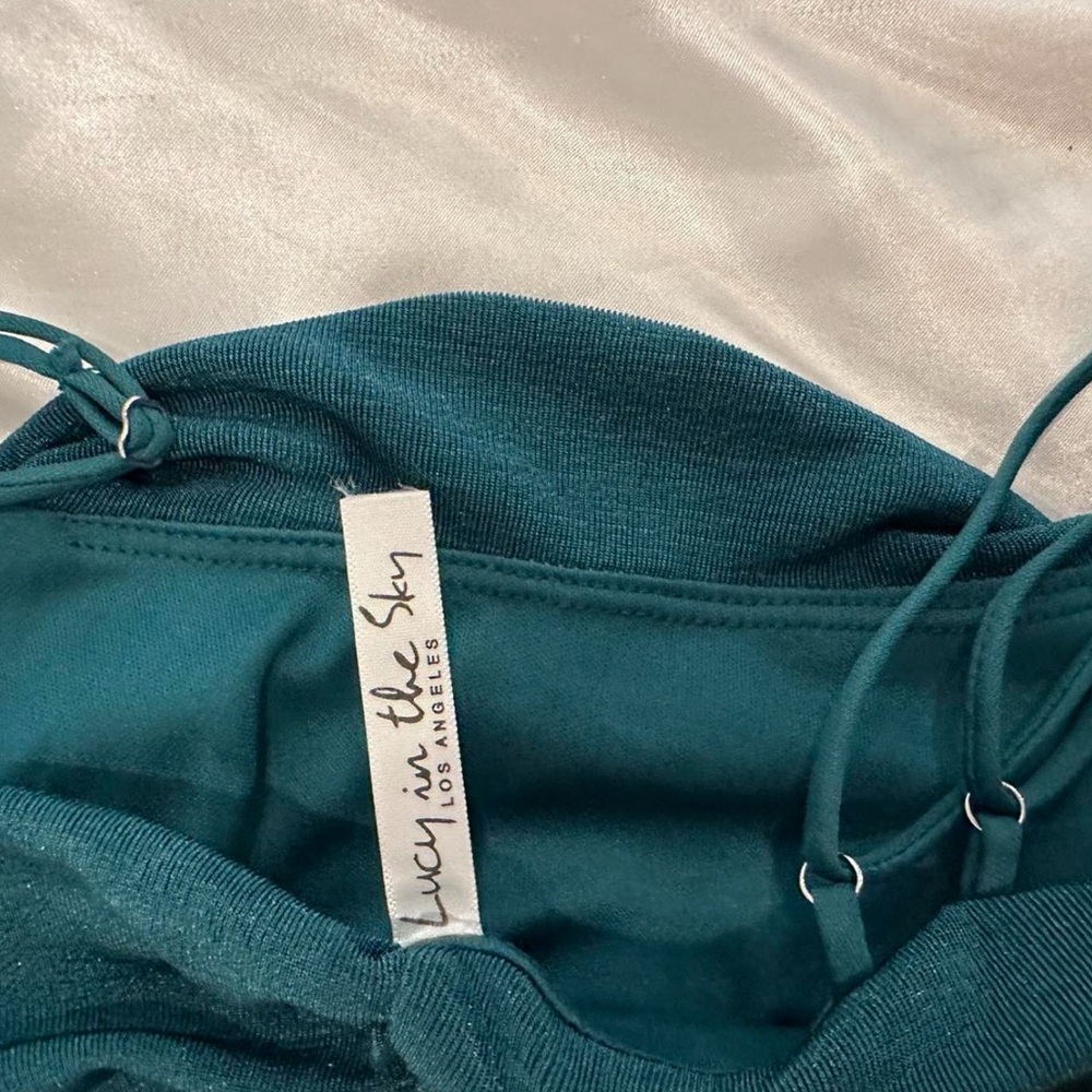 Emerald green Lucy in the Sky mini dress